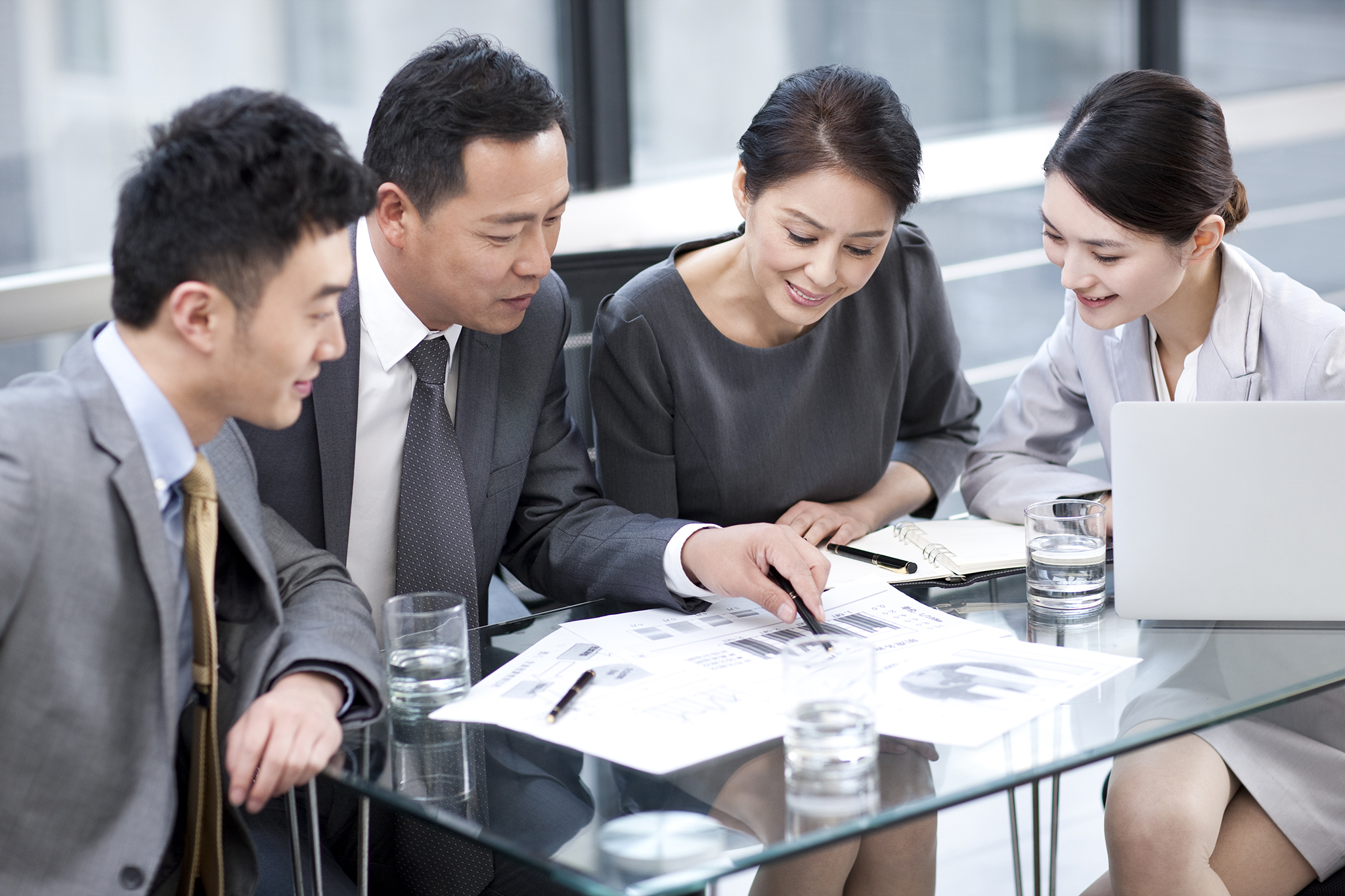 Chinese business team having a meeting